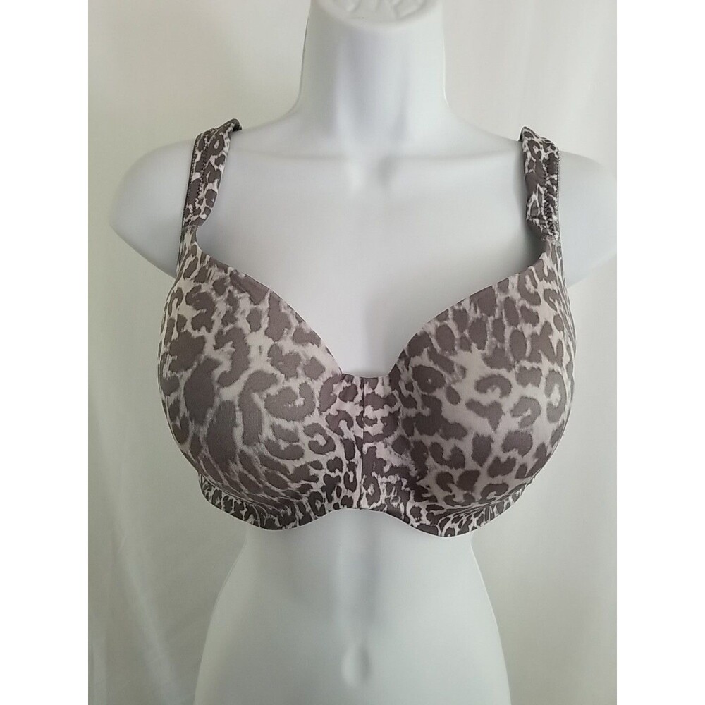 Soma Bra Women's Gray Animal Print Underwire Stunning Support Smooth Size 42D